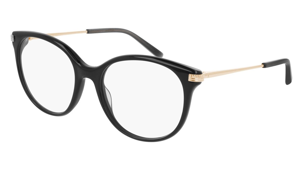 Eyeglasses Boucheron Quatre BC0102O-001 color gold shape round lenses transparent