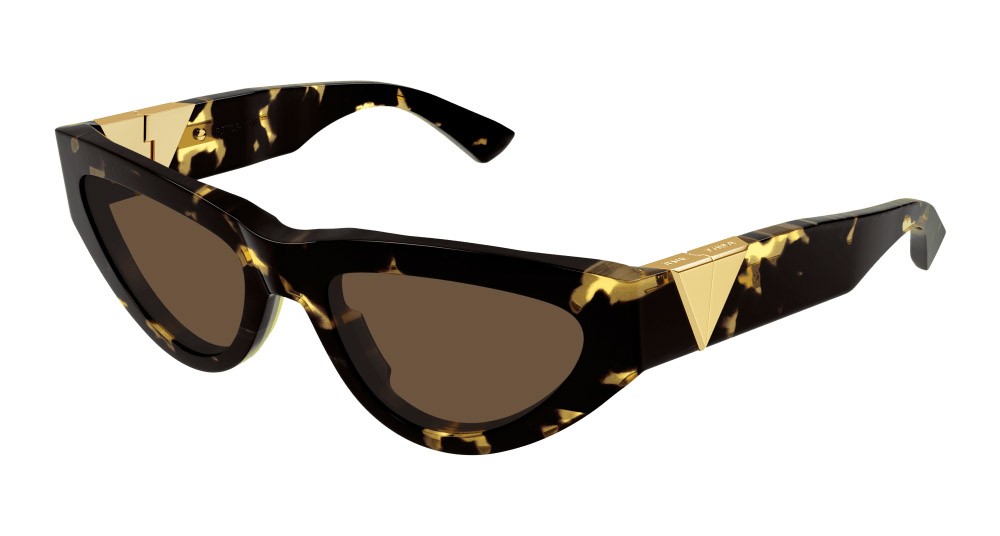 Occhiali da sole Bottega Veneta BV1176S-002 colore havana forma cat eye lenti marrone