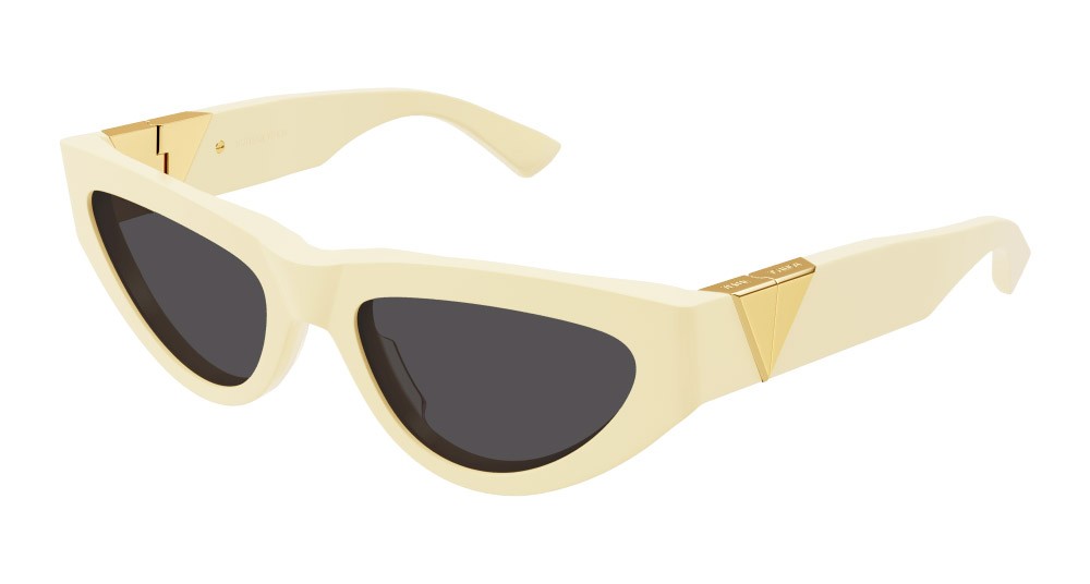 Occhiali da sole Bottega Veneta BV1176S-004 colore giallo forma cat eye lenti grigio