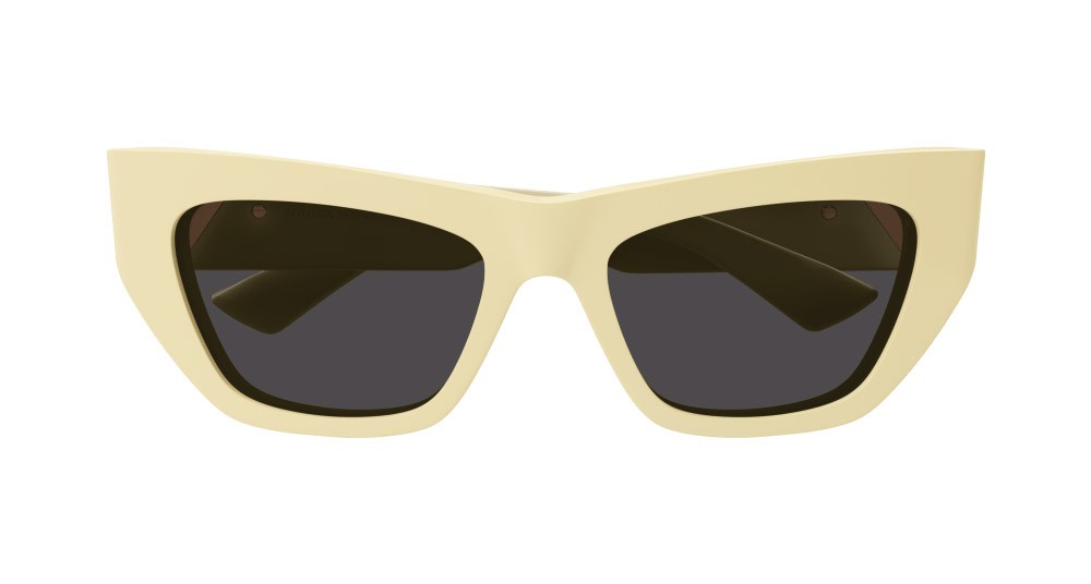 Occhiali da sole Bottega Veneta BV1177S-004 colore giallo forma cat eye lenti grigio