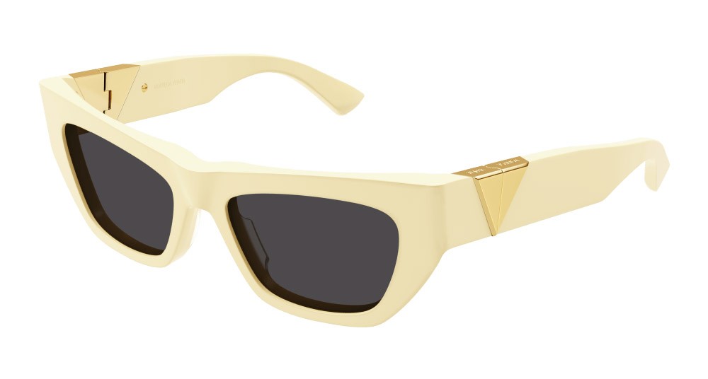 Occhiali da sole Bottega Veneta BV1177S-004 colore giallo forma cat eye lenti grigio