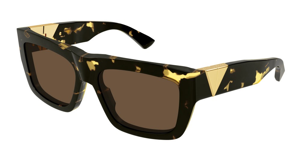 Occhiali da sole Bottega Veneta BV1178S-002 colore havana forma rettangolare lenti marrone