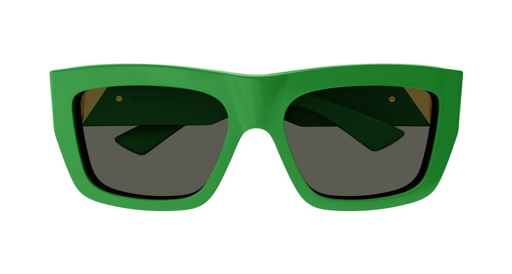 Occhiali da sole Bottega Veneta BV1178S-003 colore verde forma rettangolare lenti verde