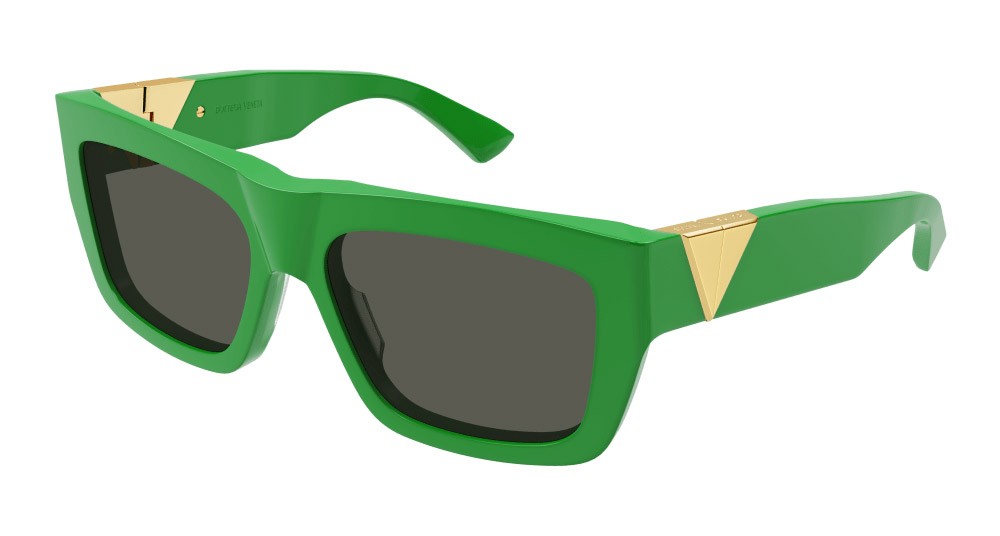 Occhiali da sole Bottega Veneta BV1178S-003 colore verde forma rettangolare lenti verde