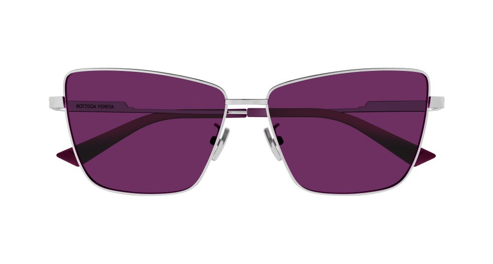 Sunglasses Bottega Veneta BV1195S-003 color argento shape rectangle lenses viola
