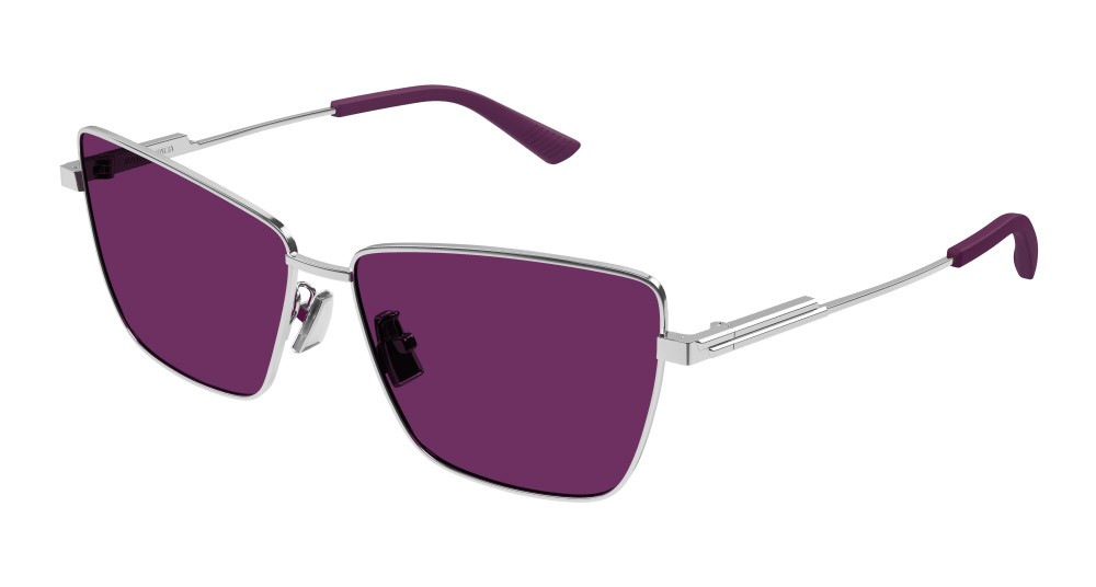 Sunglasses Bottega Veneta BV1195S-003 color argento shape rectangle lenses viola