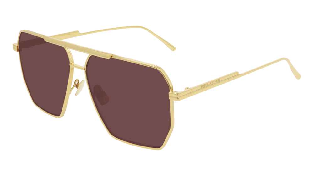 Occhiali da sole Bottega Veneta Minimalist BV1012S-005 colore gold forma rettangolare lenti brown