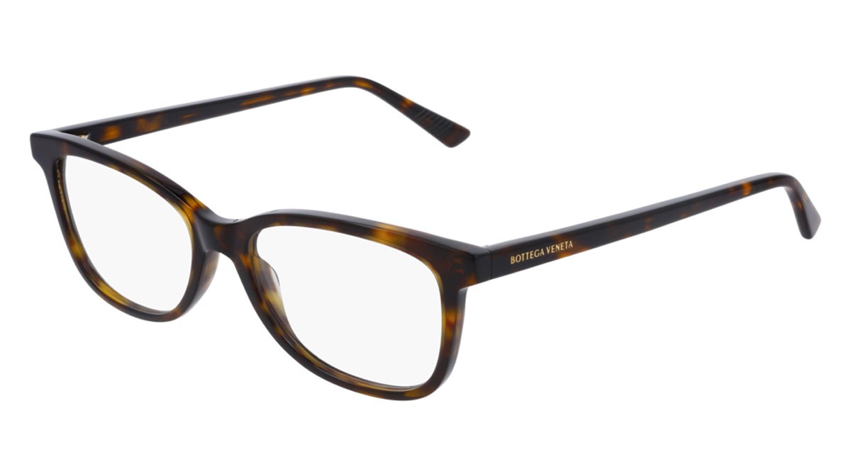 Occhiali da vista Bottega Veneta Minimalist BV1028O-002 colore havana forma rettangolare lenti transparent