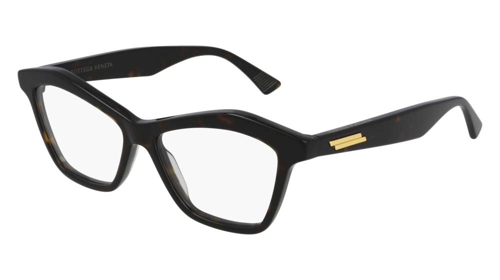 Occhiali da vista Bottega Veneta Minimalist BV1096O-002 colore havana forma cat eye lenti transparent
