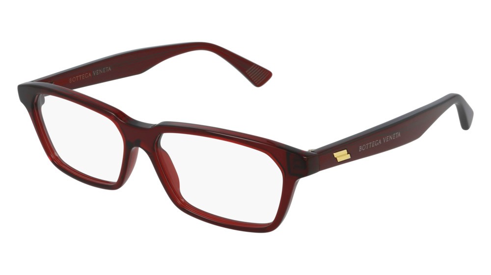 Occhiali da vista Bottega Veneta Minimalist BV1098O-003 colore red forma rettangolare lenti transparent