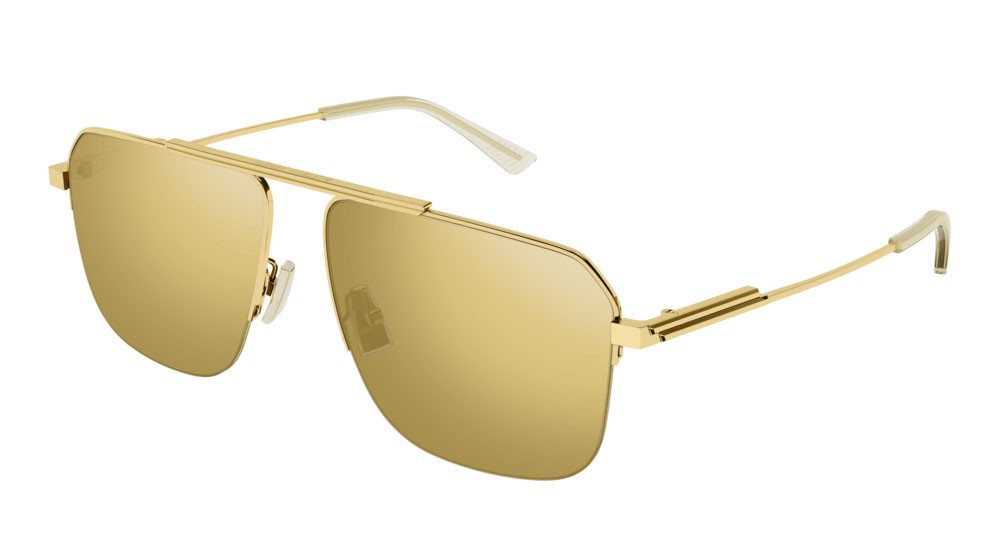 Occhiali da sole Bottega Veneta Minimalist BV1149S-005 colore gold forma aviator lenti gold