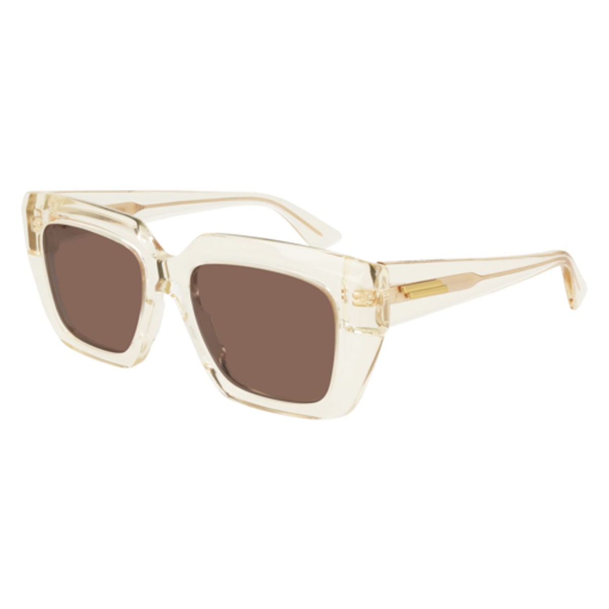 Sunglasses Bottega Veneta New Classic BV1030S-004 color beige shape rectangle lenses brown