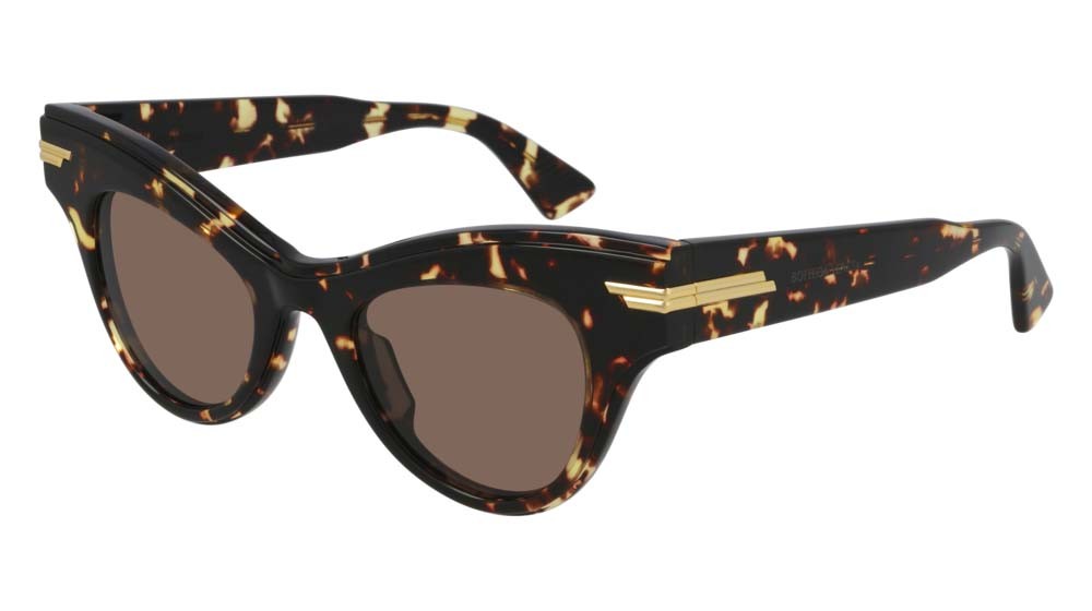 Sonnenbrillen Bottega Veneta Unapologetic BV1004S-007 farbe havana form cat-eye gläser brown