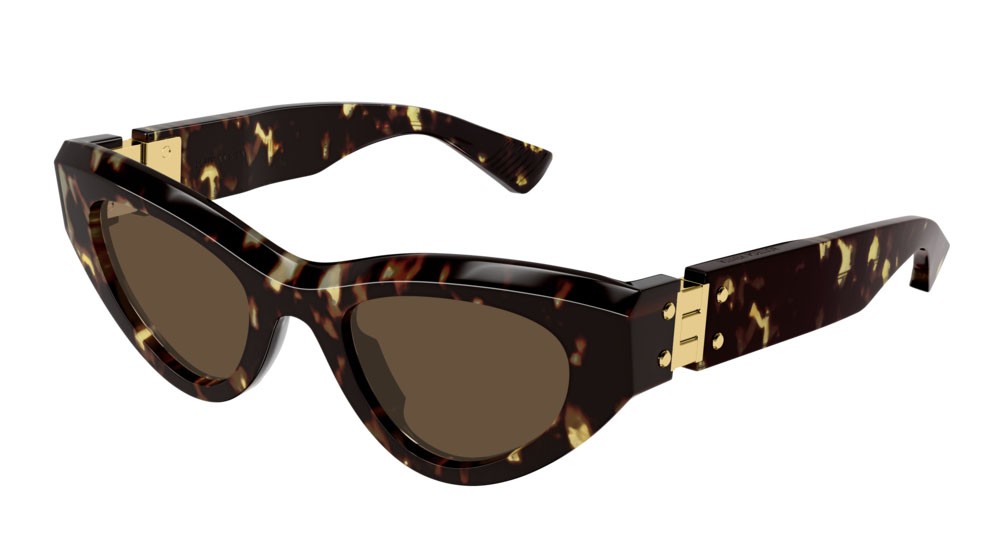 Occhiali da sole Bottega Veneta Unapologetic BV1142S-002 colore havana forma cat eye lenti brown