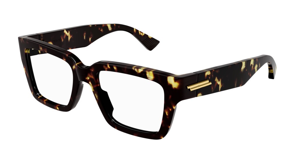 Occhiali da vista Bottega Veneta Unapologetic BV1153O-002 colore havana forma rettangolare lenti transparent
