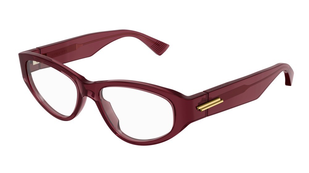 Occhiali da vista Bottega Veneta Unapologetic BV1154O-003 colore burgundy forma rotondo lenti transparent