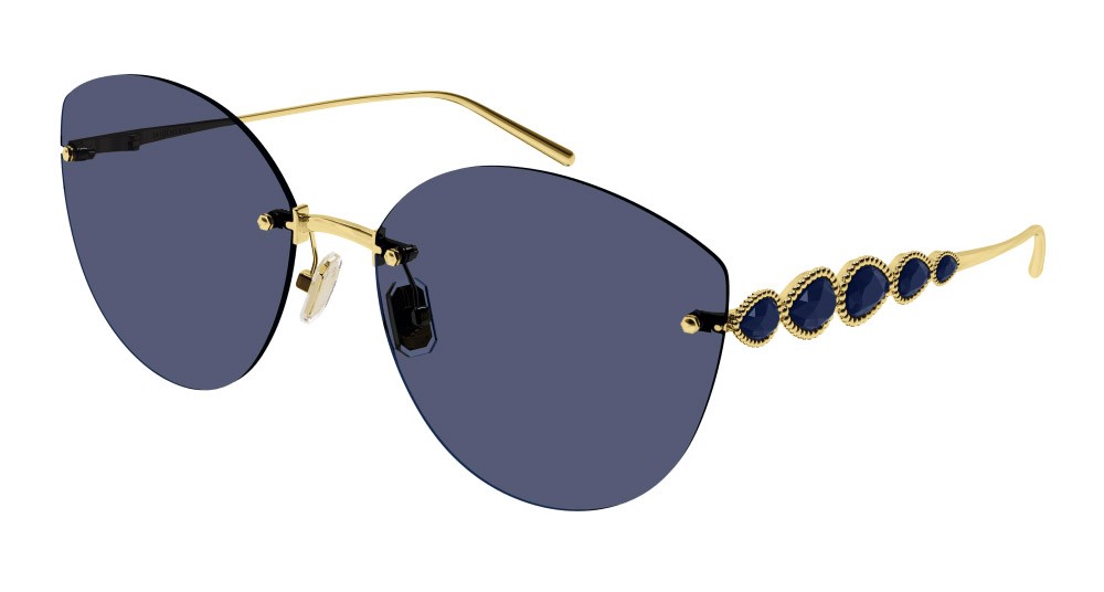 Sunglasses Boucheron BC0132S-002 color oro shape round lenses blu