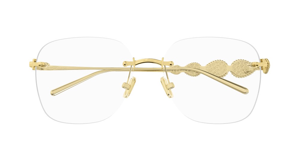 Occhiali da vista Boucheron BC0133O-002 colore oro forma rettangolare lenti trasparente