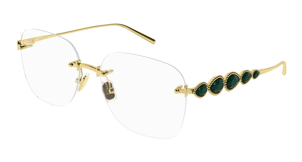Occhiali da vista Boucheron BC0133O-002 colore oro forma rettangolare lenti trasparente