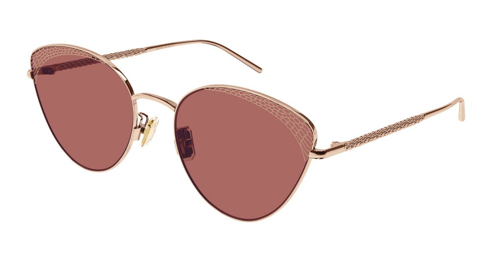 Sunglasses Boucheron BC0135S-003 color oro shape cat eye lenses arancione