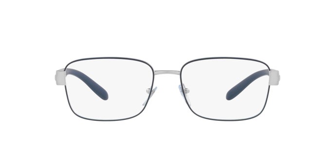 Brillen Bulgari BV 1113 (2065) farbe matte silver/blue form rechteckig gläser demo lens