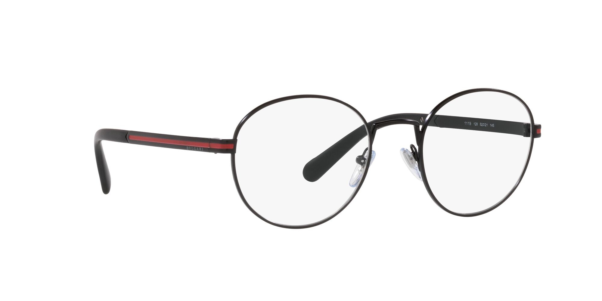 Eyeglasses Bulgari BV 1119 (128) color nero opaco shape round lenses lente demo