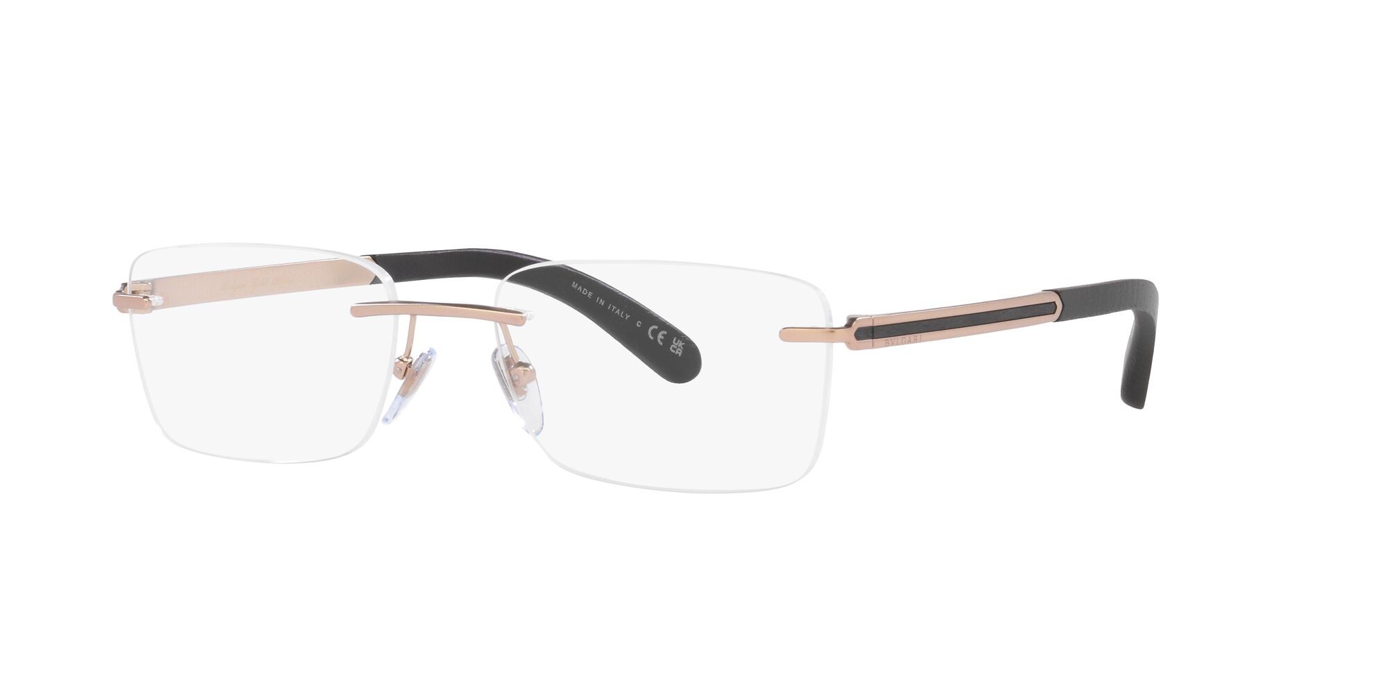 Brillen Bulgari BV 1120K (2006) farbe placcato oro rosa opaco form rechteckig gläser lente demo