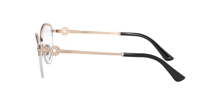 Brillen Bvlgari BV 2217B (2033) farbe black/pink gold form cat-eye gläser demo lens