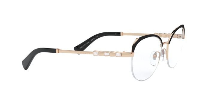 Brillen Bulgari BV 2221KB (2056) farbe black/pink gold plated form cat-eye gläser demo lens