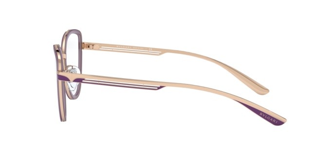 Brillen Bulgari BV 2222 (361) farbe pink gold /purple trasparent form cat-eye gläser demo lens