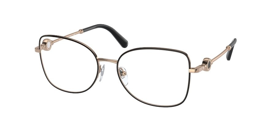 Brillen Bulgari BV 2227 (2033) farbe pink gold/black form schmetterling gläser demo lens