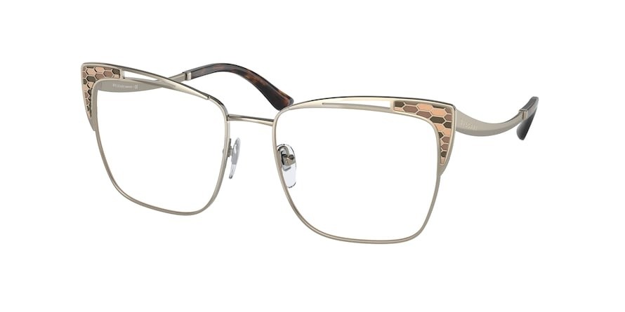 Eyeglasses Bulgari BV 2230 (278) color pale gold shape cat eye lenses demo lens