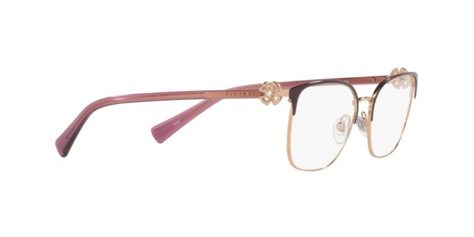 Brillen Bulgari BV 2234B (2035) farbe pink gold/purple form rechteckig gläser demo lens
