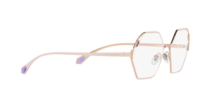 Brillen Bulgari BV 2238 (2063) farbe pink gold/champagne form unregelmäßig gläser demo lens