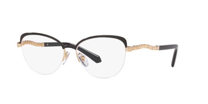 Brillen Bulgari BV 2239B (2033) farbe pink gold/black form cat-eye gläser demo lens
