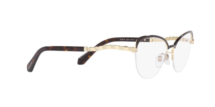 Brillen Bulgari BV 2239B (2034) farbe pale gold/brown form cat-eye gläser demo lens