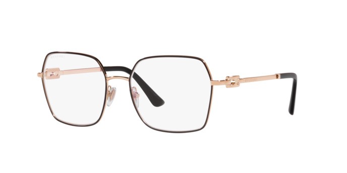 Brillen Bulgari BV 2240 (2070) farbe pink gold/black form quadratisch gläser clear blue light filter