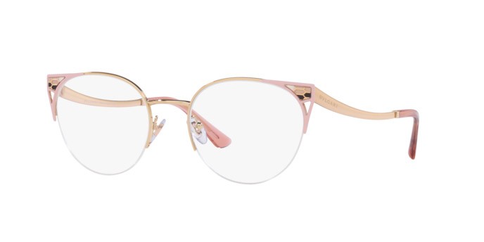 Brillen Bulgari BV 2243 (2062) farbe pink gold/pink form pantos gläser demo lens