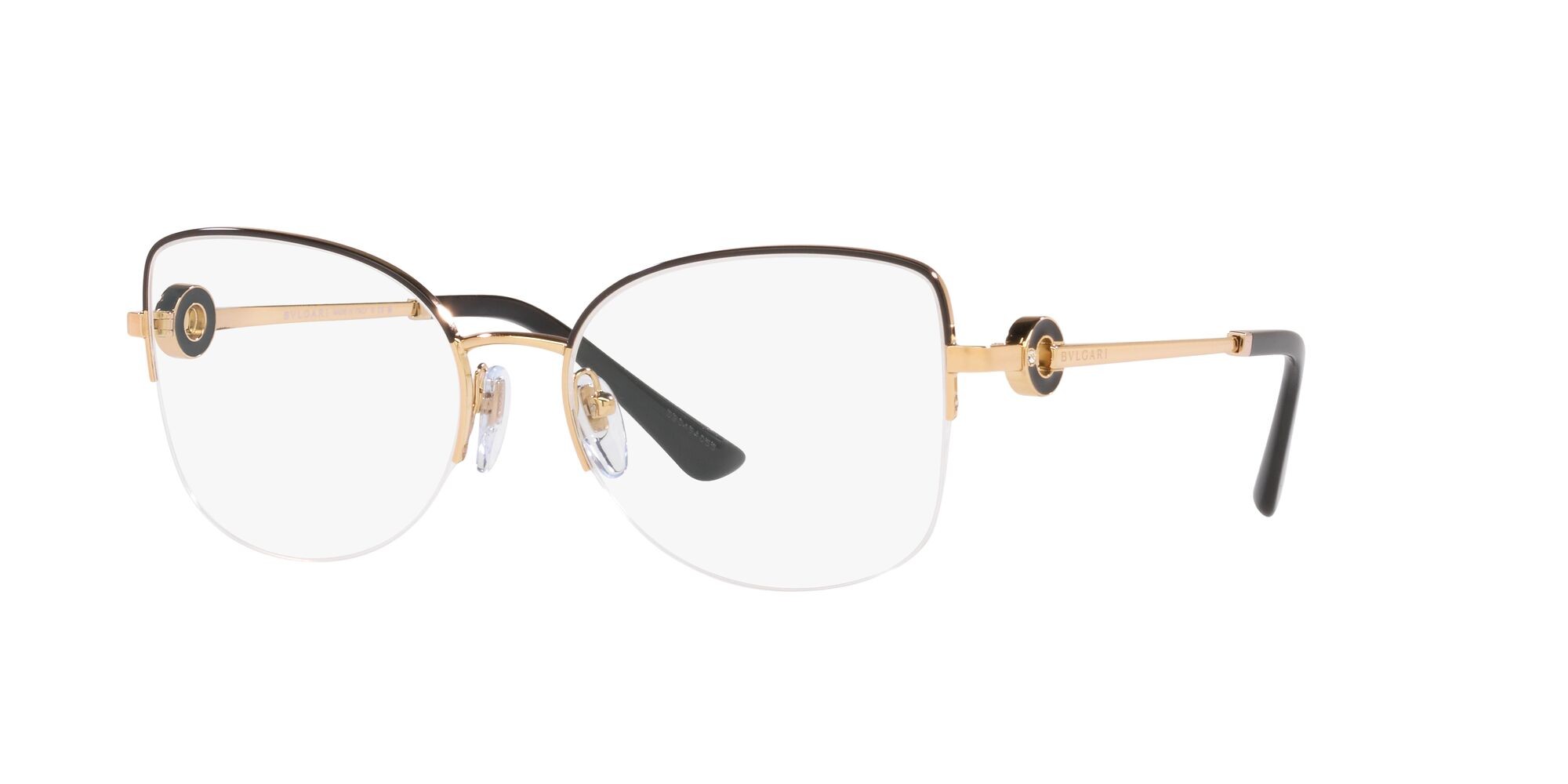Brillen Bulgari BV 2246B (2023) farbe oro rosa/nero form cat-eye gläser lente demo