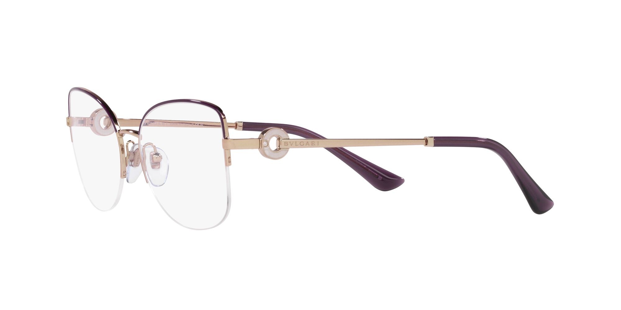 Brillen Bulgari BV 2246B (2067) farbe oro rosa/viola form cat-eye gläser lente demo