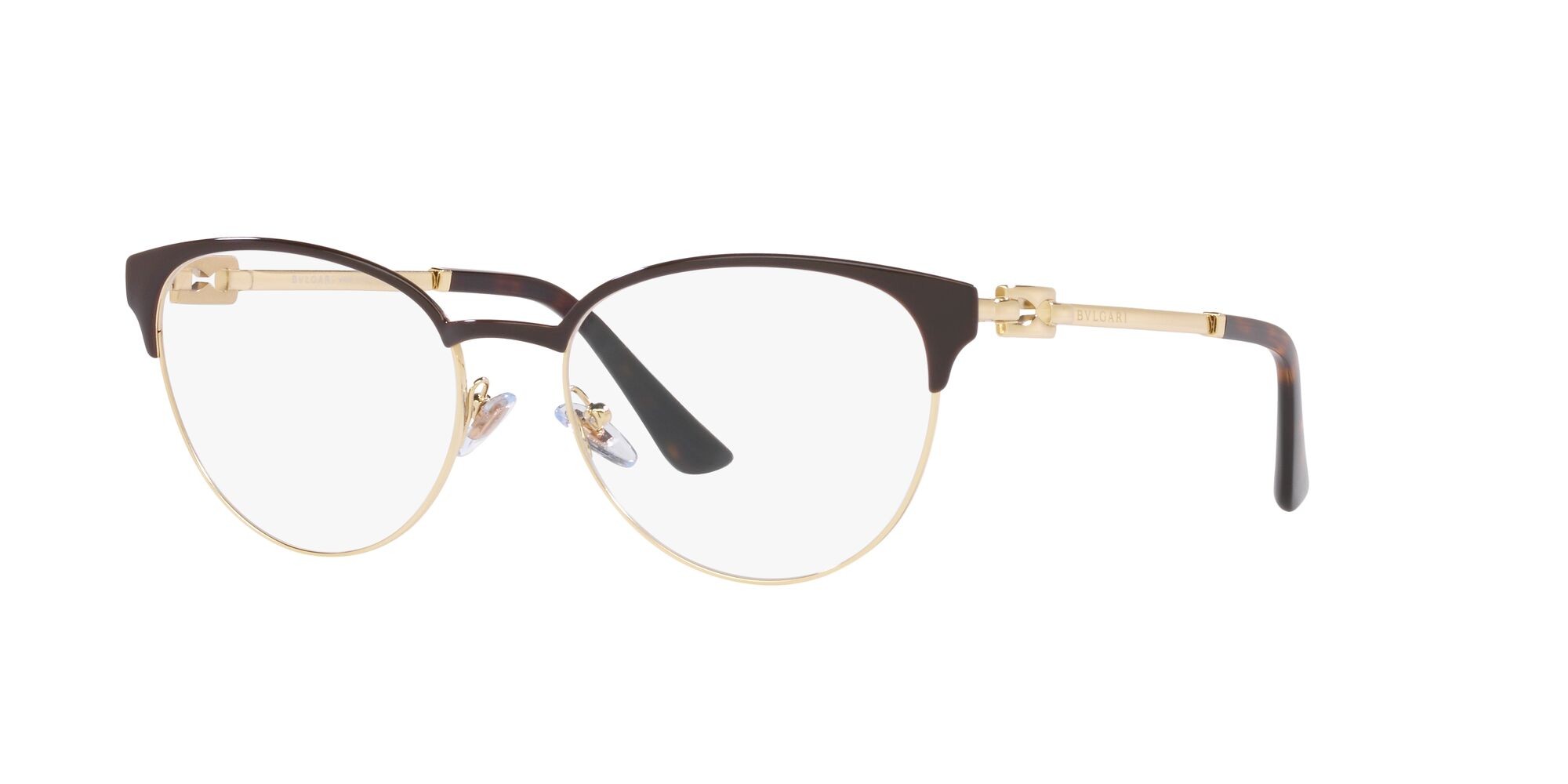 Brillen Bulgari BV 2247 (2034) farbe oro pallido/ marrone form cat-eye gläser lente demo