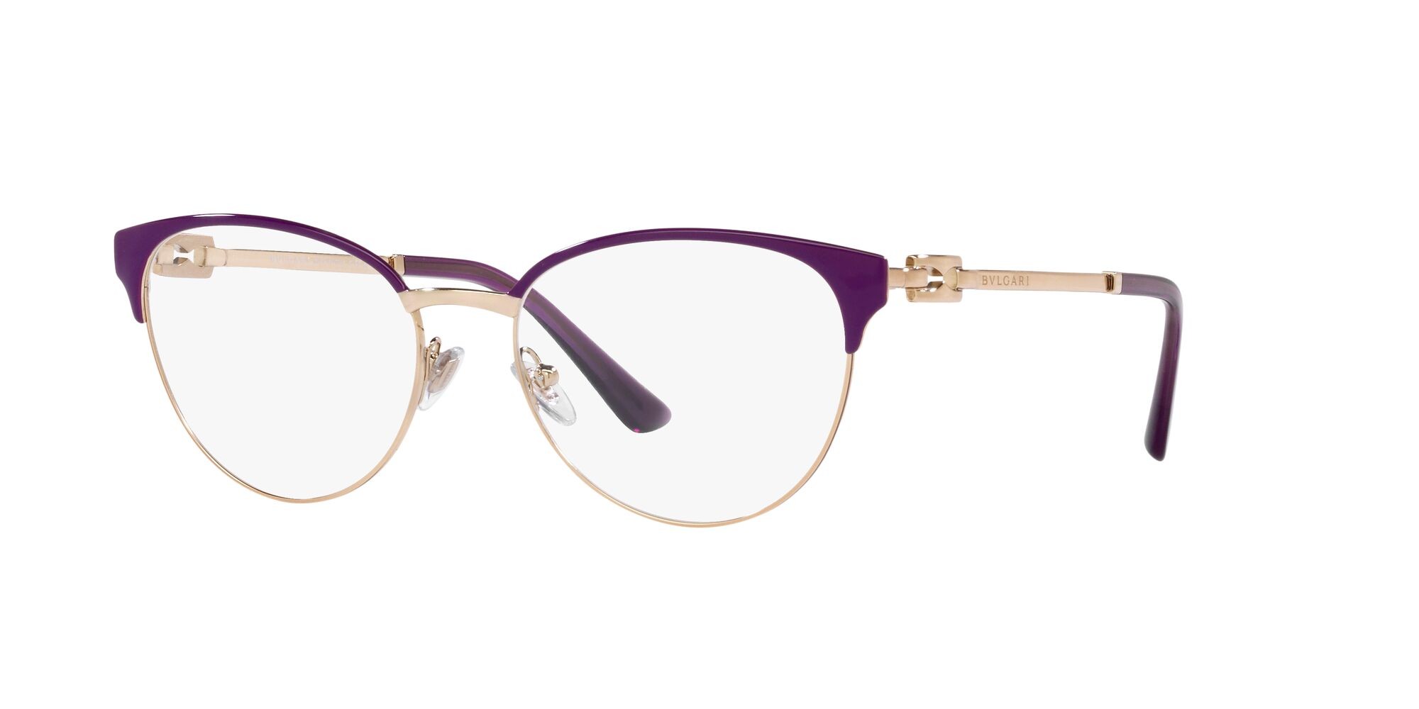 Brillen Bulgari BV 2247 (2067) farbe oro rosa/viola form cat-eye gläser lente demo