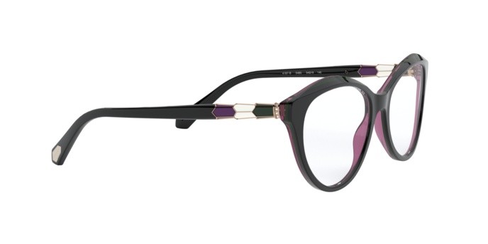 Brillen Bulgari BV 4187B (5485) farbe top black/green/transp violet form cat-eye gläser demo lens