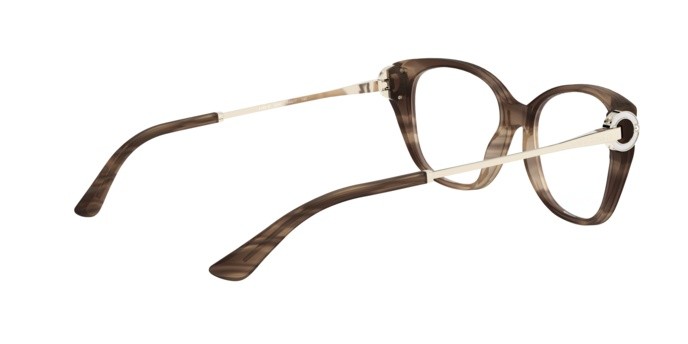Brillen Bulgari BV 4189B (5240) farbe striped brown form quadratisch gläser demo lens