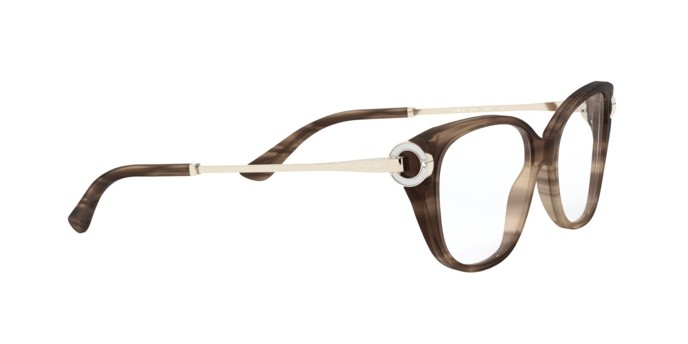 Brillen Bulgari BV 4189B (5240) farbe striped brown form quadratisch gläser demo lens