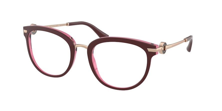 Eyeglasses Bulgari BV 4195B (5469) color rosso cherry shape cat eye lenses demo lens