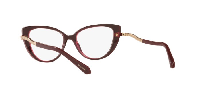 Brillen Bulgari BV 4199B (5469) farbe brodeaux on transparent red form cat-eye gläser demo lens