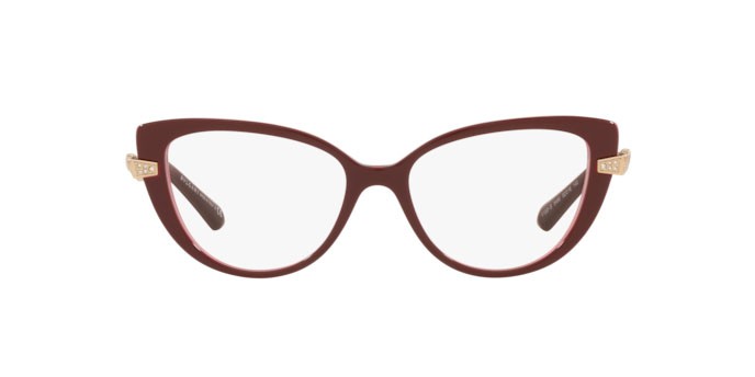 Brillen Bulgari BV 4199B (5469) farbe brodeaux on transparent red form cat-eye gläser demo lens