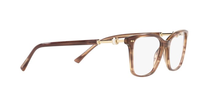 Brillen Bulgari BV 4203 (5240) farbe striped brown form quadratisch gläser demo lens