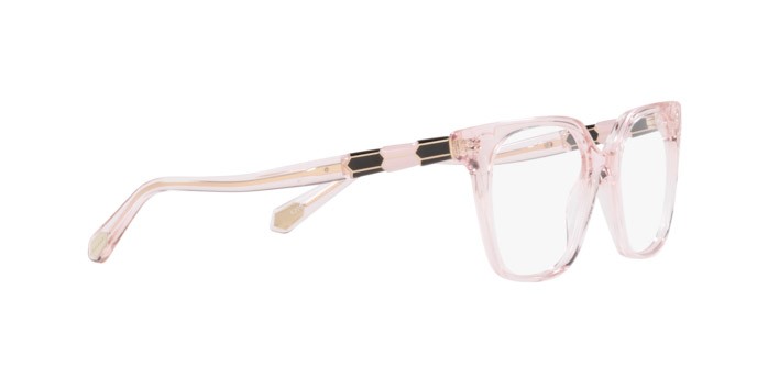 Brillen Bulgari BV 4205 (5470) farbe transparent pink form quadratisch gläser demo lens